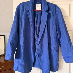 Madewell Blue Linen Blazer